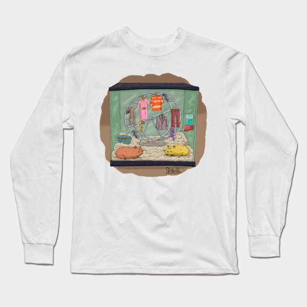 Hamster Wheel Hangers Long Sleeve T-Shirt by macccc8
